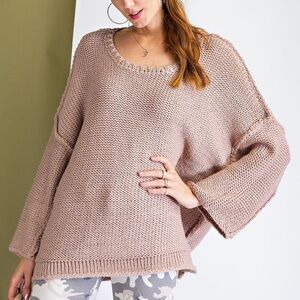 Easel Boutique Dolman Sleeve Boxy Knit Sweater - S/M